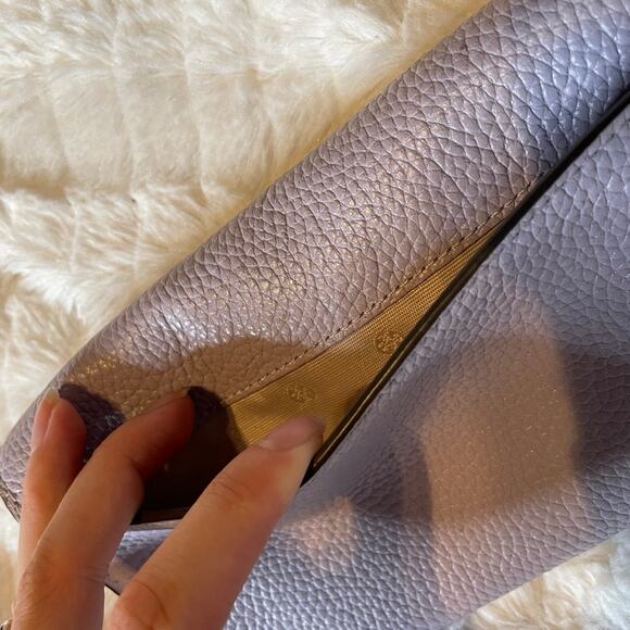 TORY BURCH “Britten” Smartphone Wallet Purple Lavender Leather‎ Cards Flap Snap - Picture 7 of 7